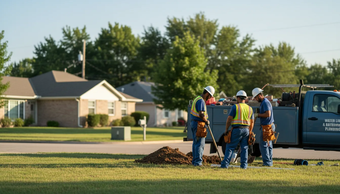 Residential water line and bathroom plumbing service in Raymore, MO